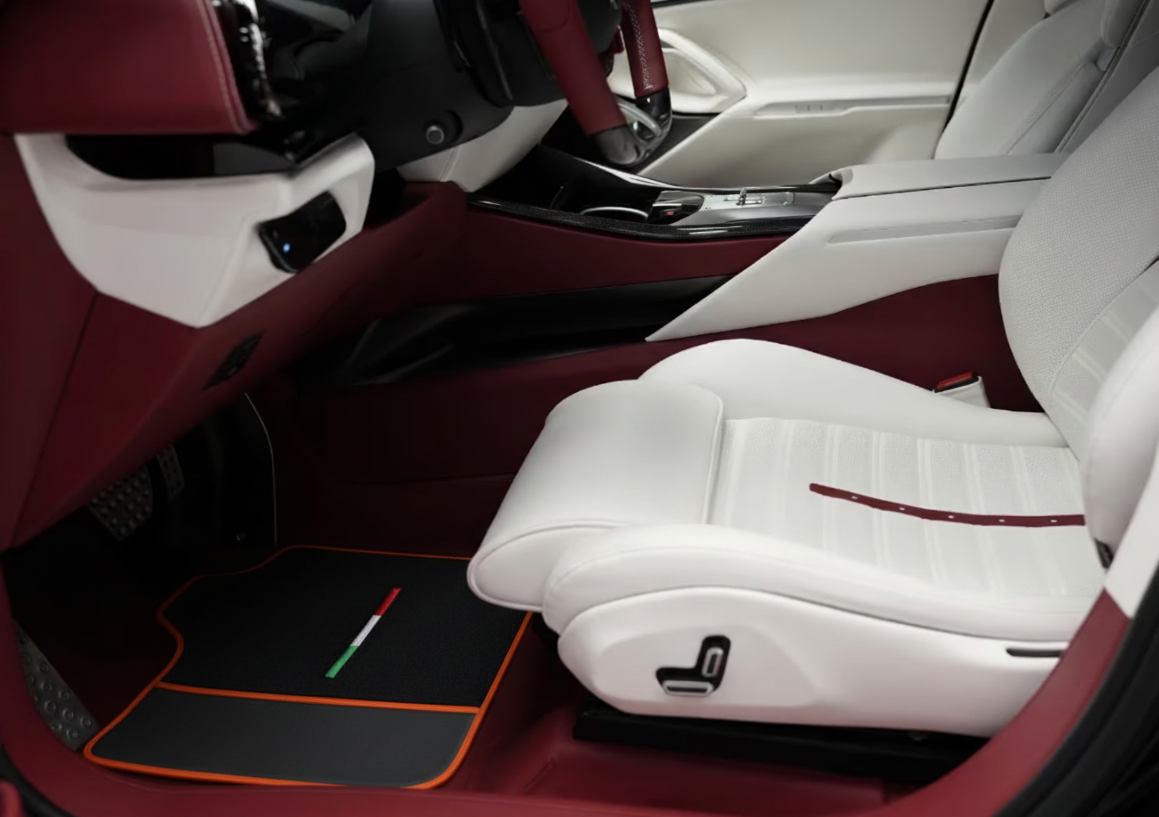 Customizable Floor Mats From Carpet With Leather for Ferrari Purosangue (2023-2024) - AutoWin