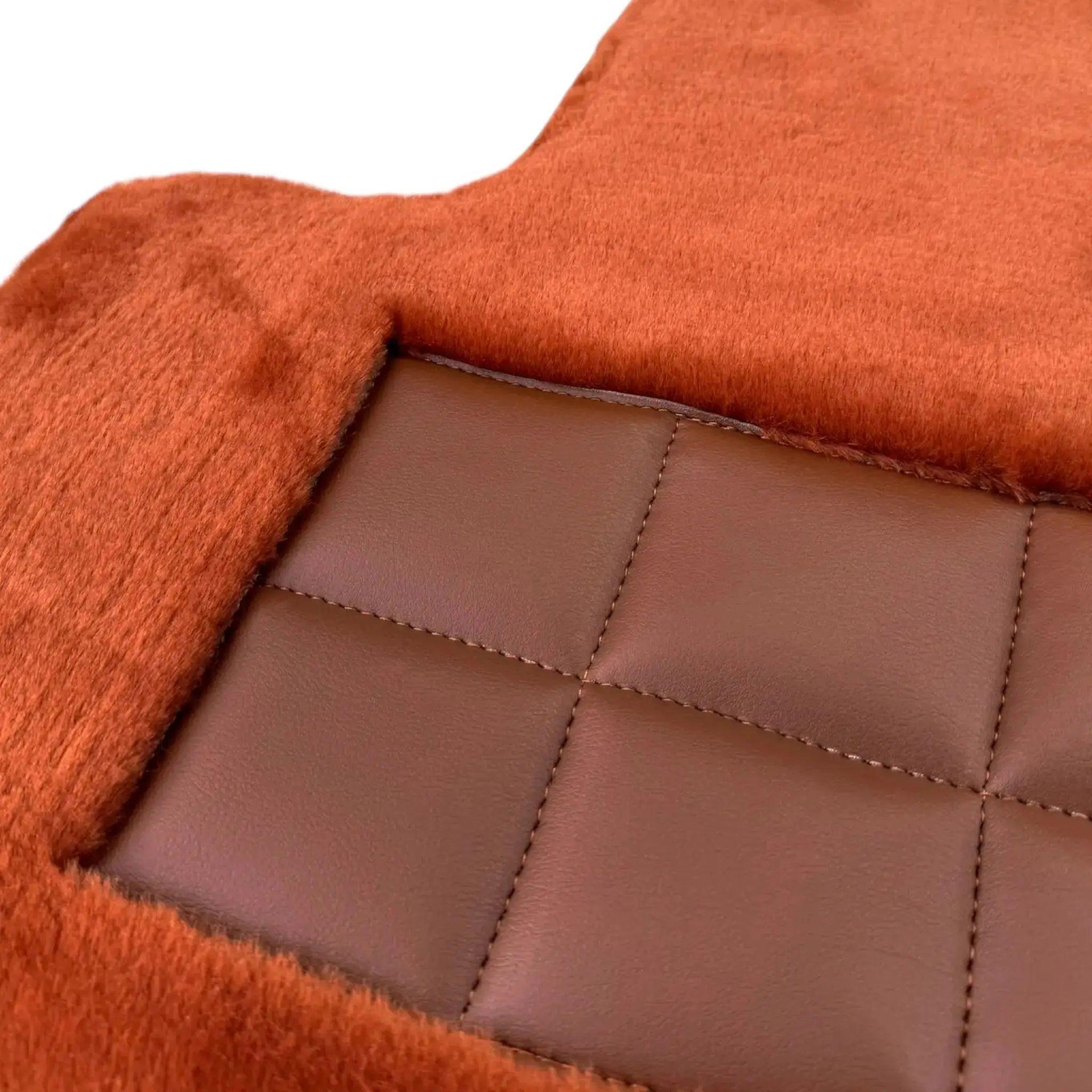 Ginger Color Sheepskin Floor Mats for Rolls-Royce Shadow (1965-1977) - AutoWin