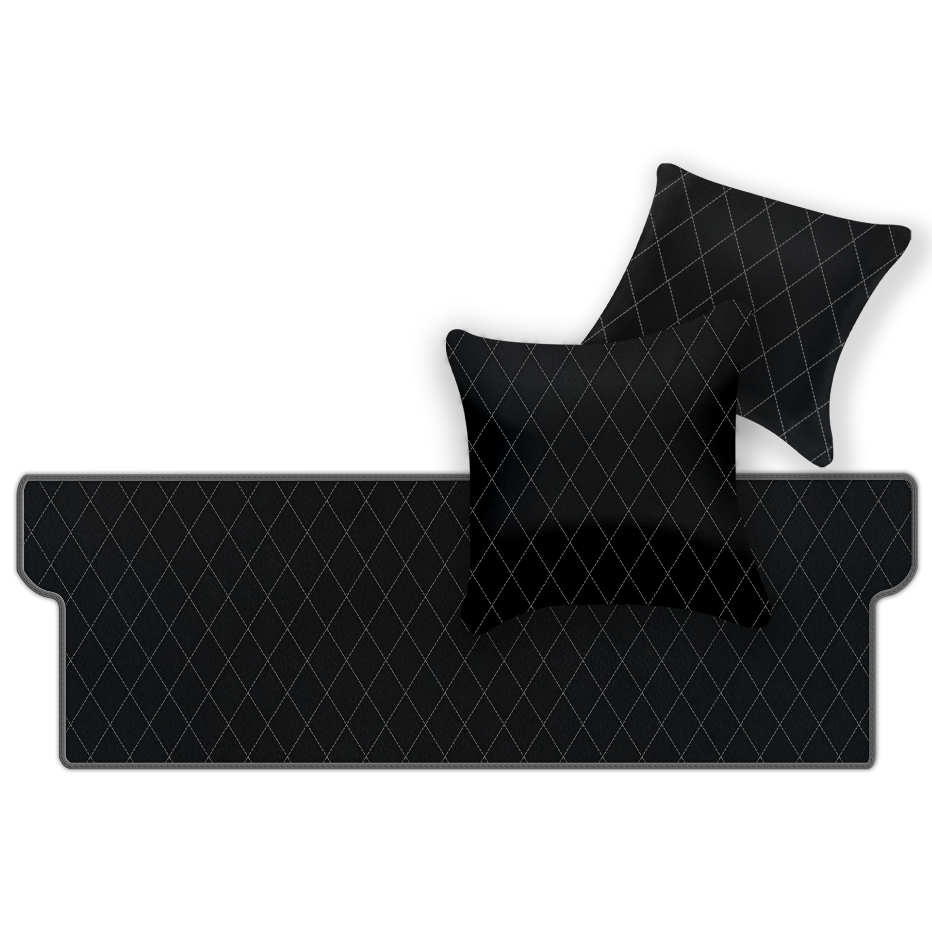 Customizable Leather Trunk Floor Mats with Double Diamond Pattern for Ferrari Dino GT4 (1973-1979) - AutoWin