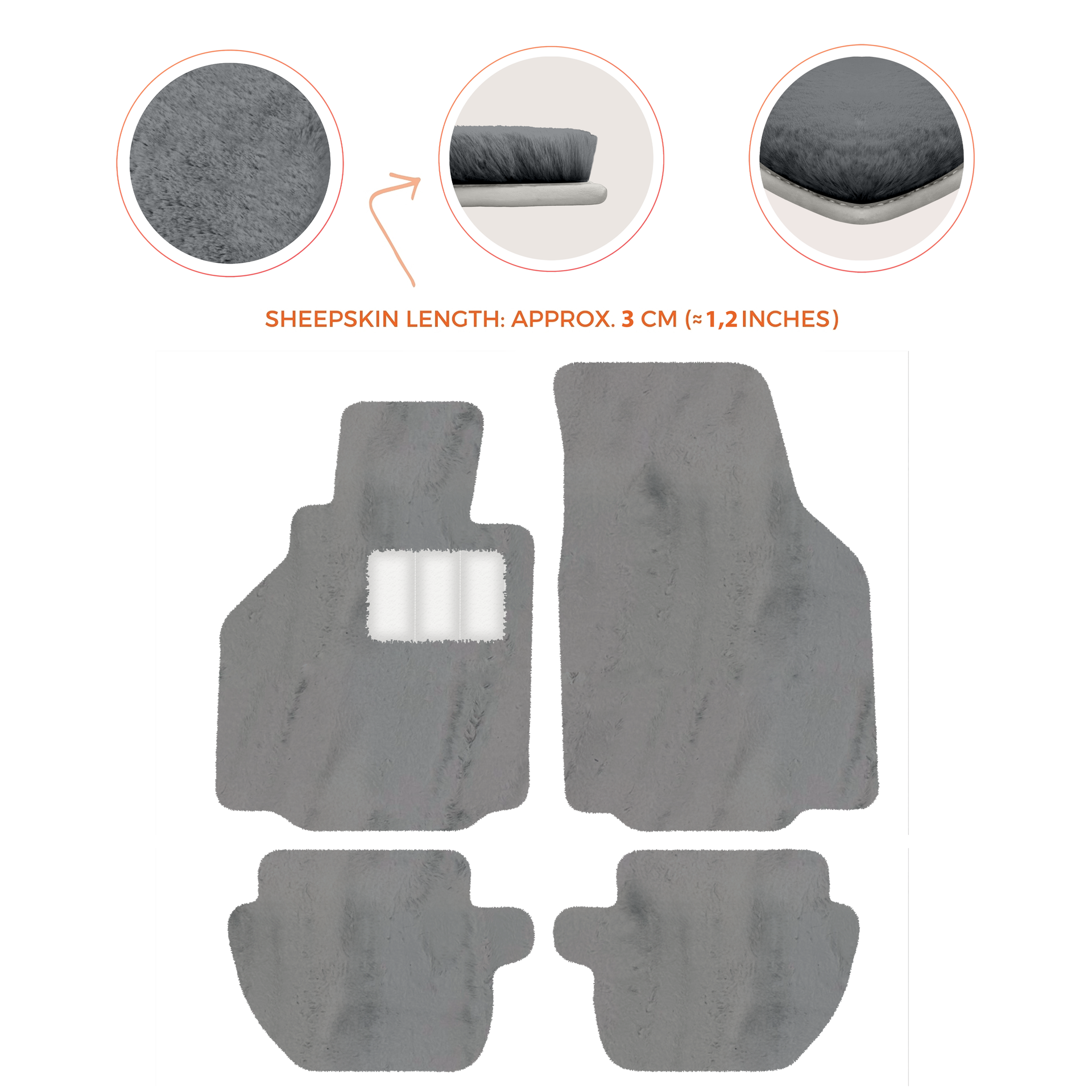 Premium Luxury Sheepskin Floor Mats for Ferrari Roma (2021-2024)