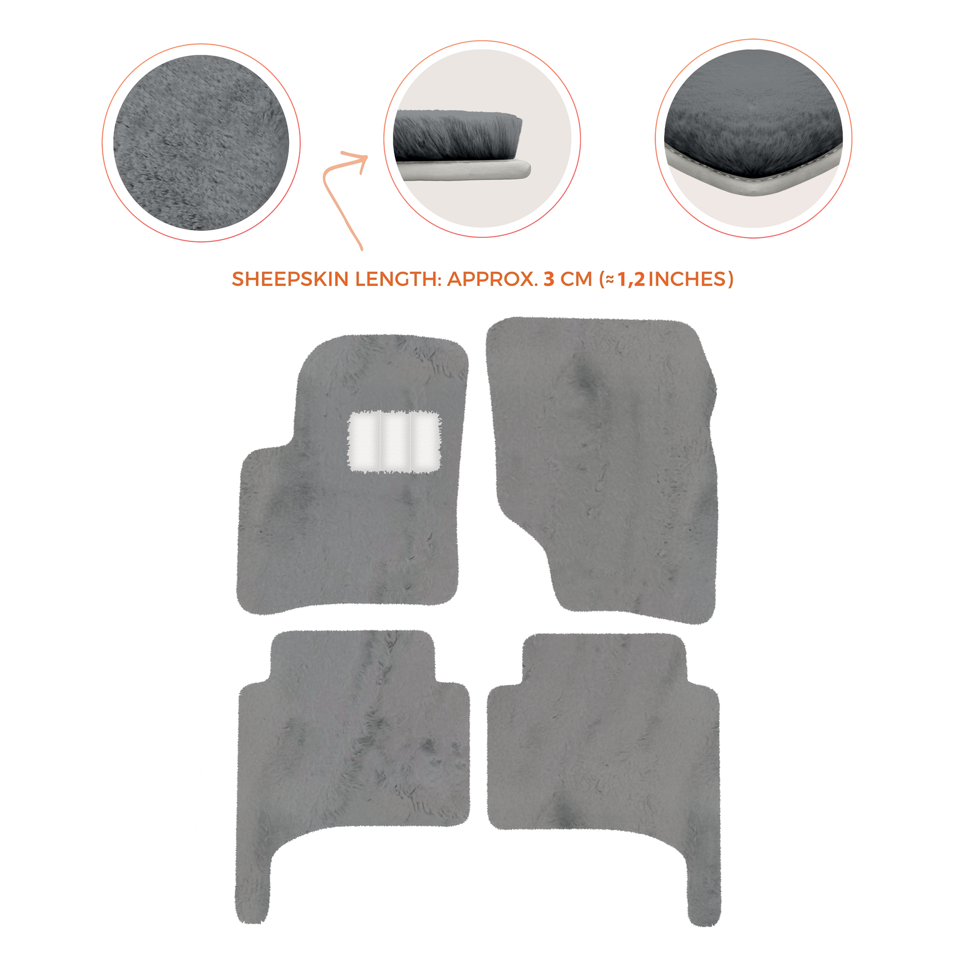 Premium Quality Sheepskin Floor Mats for Porsche 550 (1953-1956)