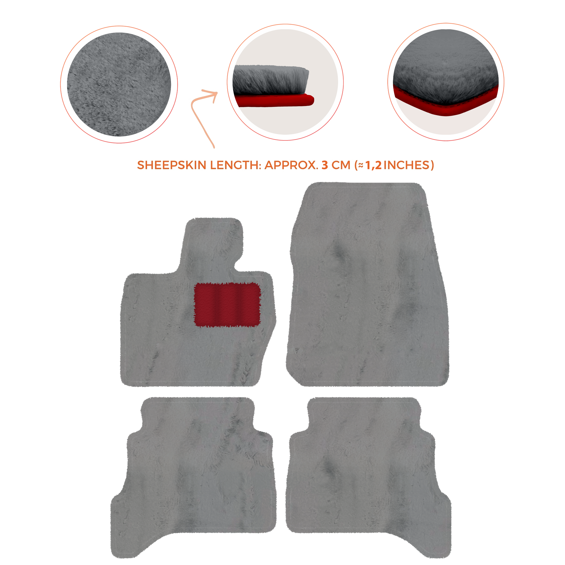 Premium Sheepskin Floor Mats for Range Rover Evoque (2015-2019)