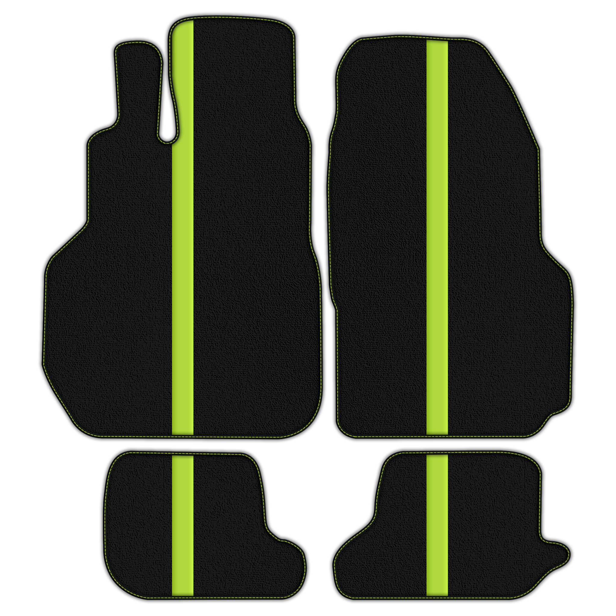 Black Floor Mats with Leather Line for Nissan GT-R (2009-2023) - Various Colors