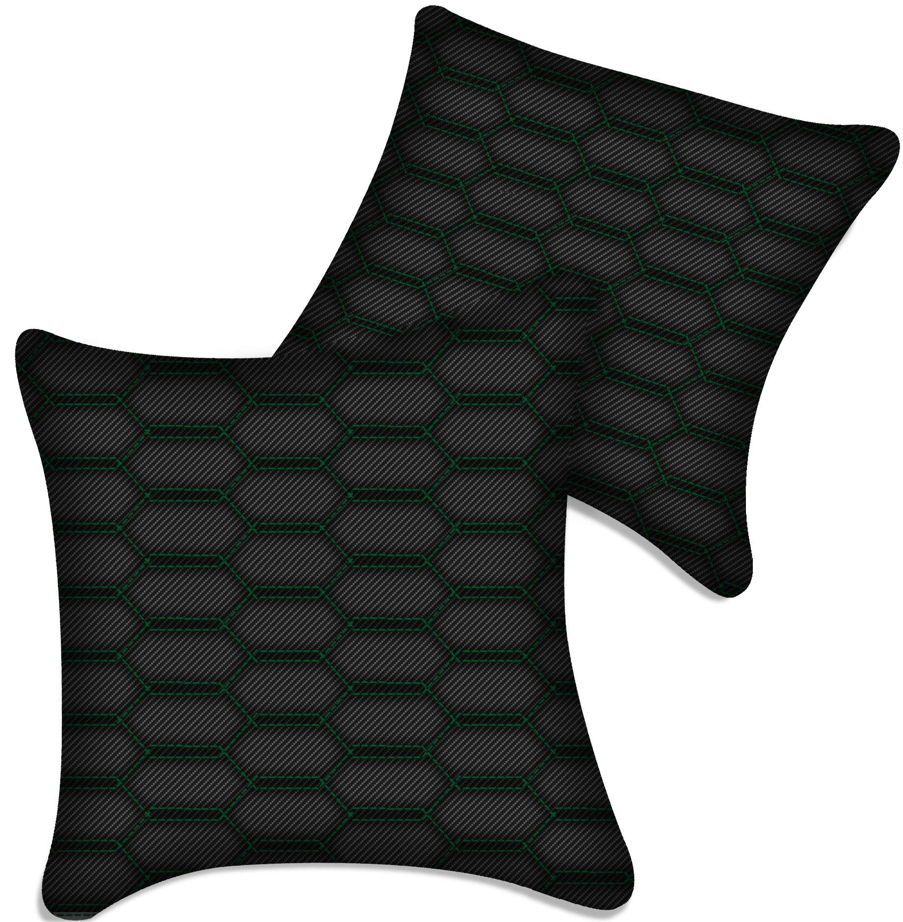 Customizable Black Carbon Fiber Pillows Set of 2 for All Vehicles