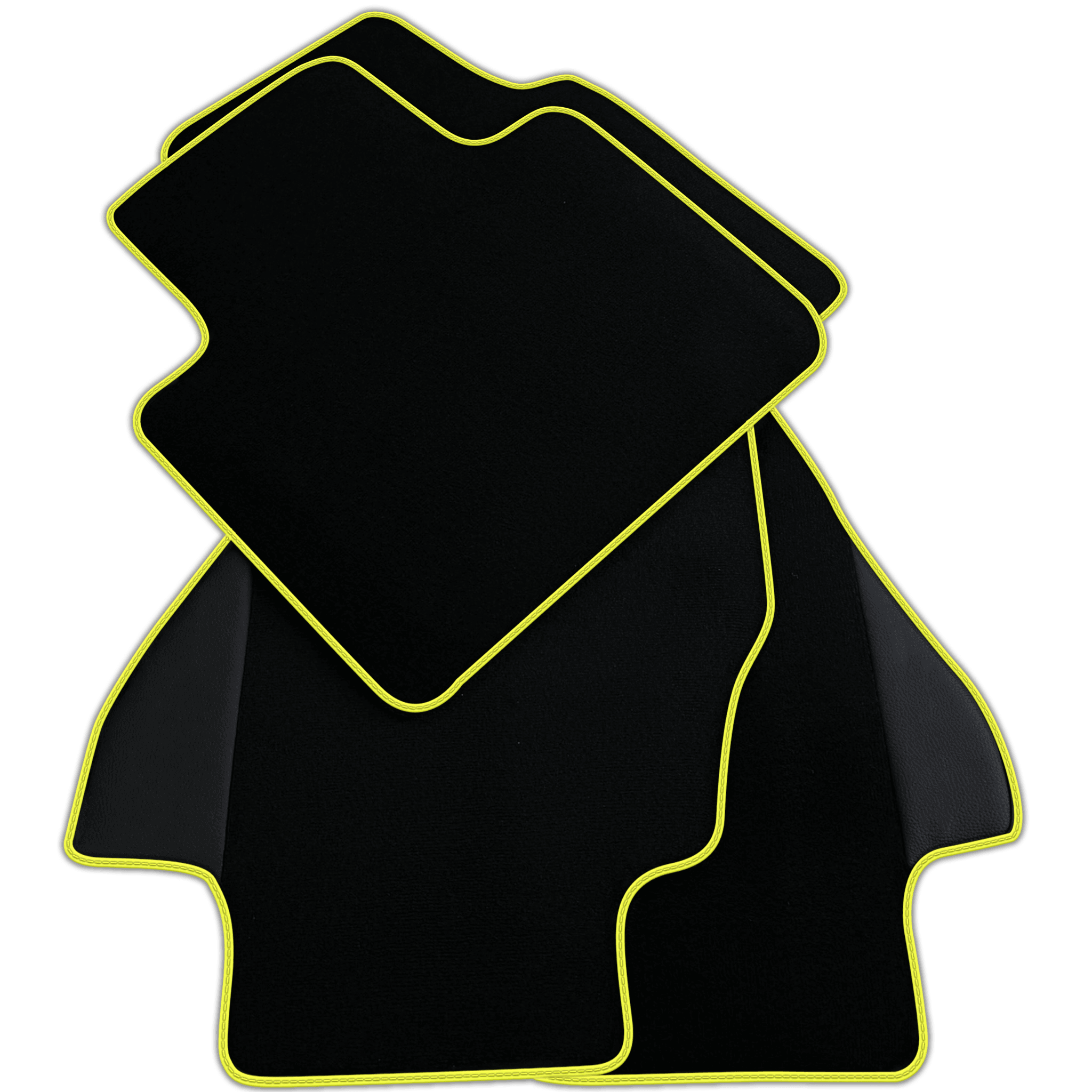 Custom Black Floor Mats for Ferrari Dino 308 GT4 (1973-1979) with Leather