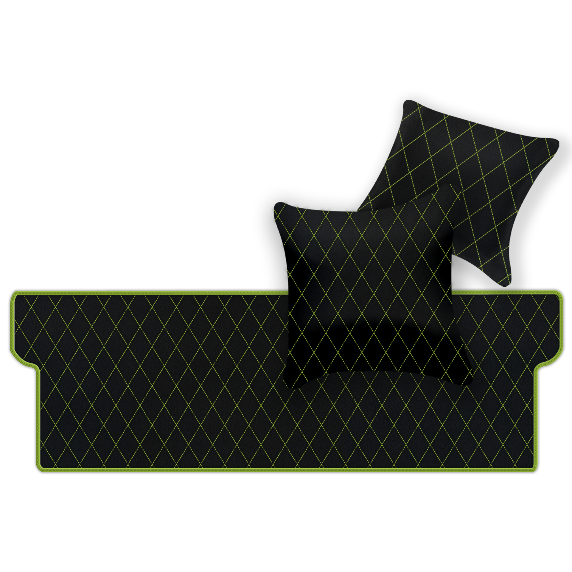 Customizable Leather Trunk Floor Mats with Double Diamond Pattern for Ferrari Dino GT4 (1973-1979) - AutoWin