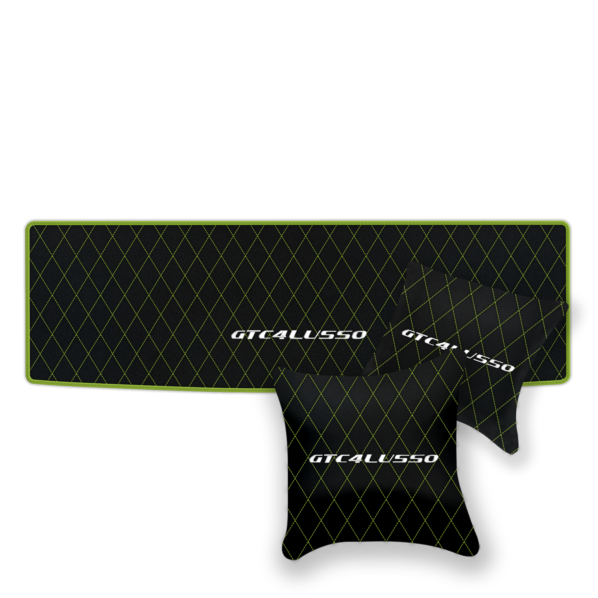 Luxury Black Leather Floor Mats for Ferrari Roma (2021-2024)