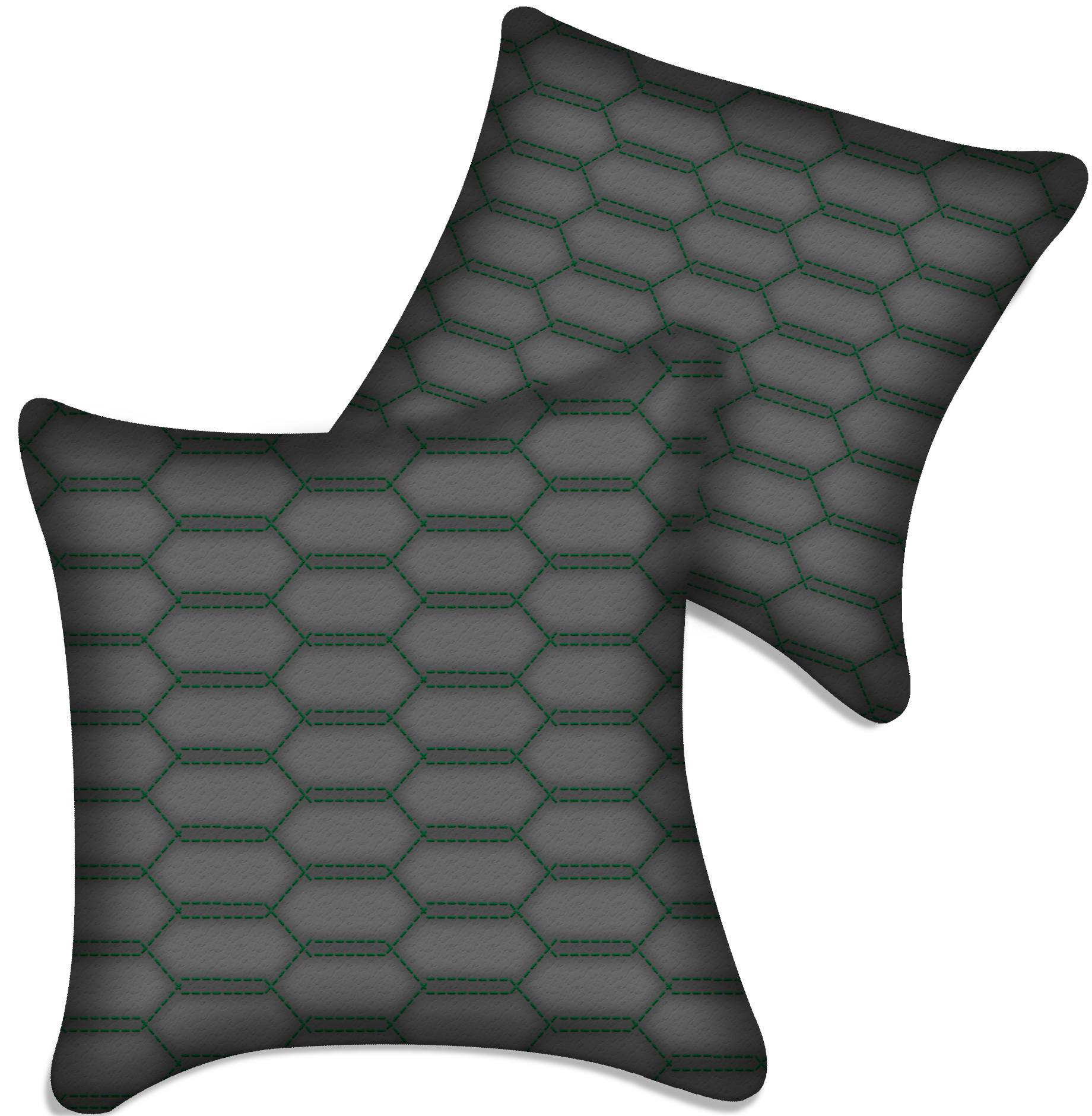 Customizable Gray Leather Pillows Set of 2 for All Vehicles