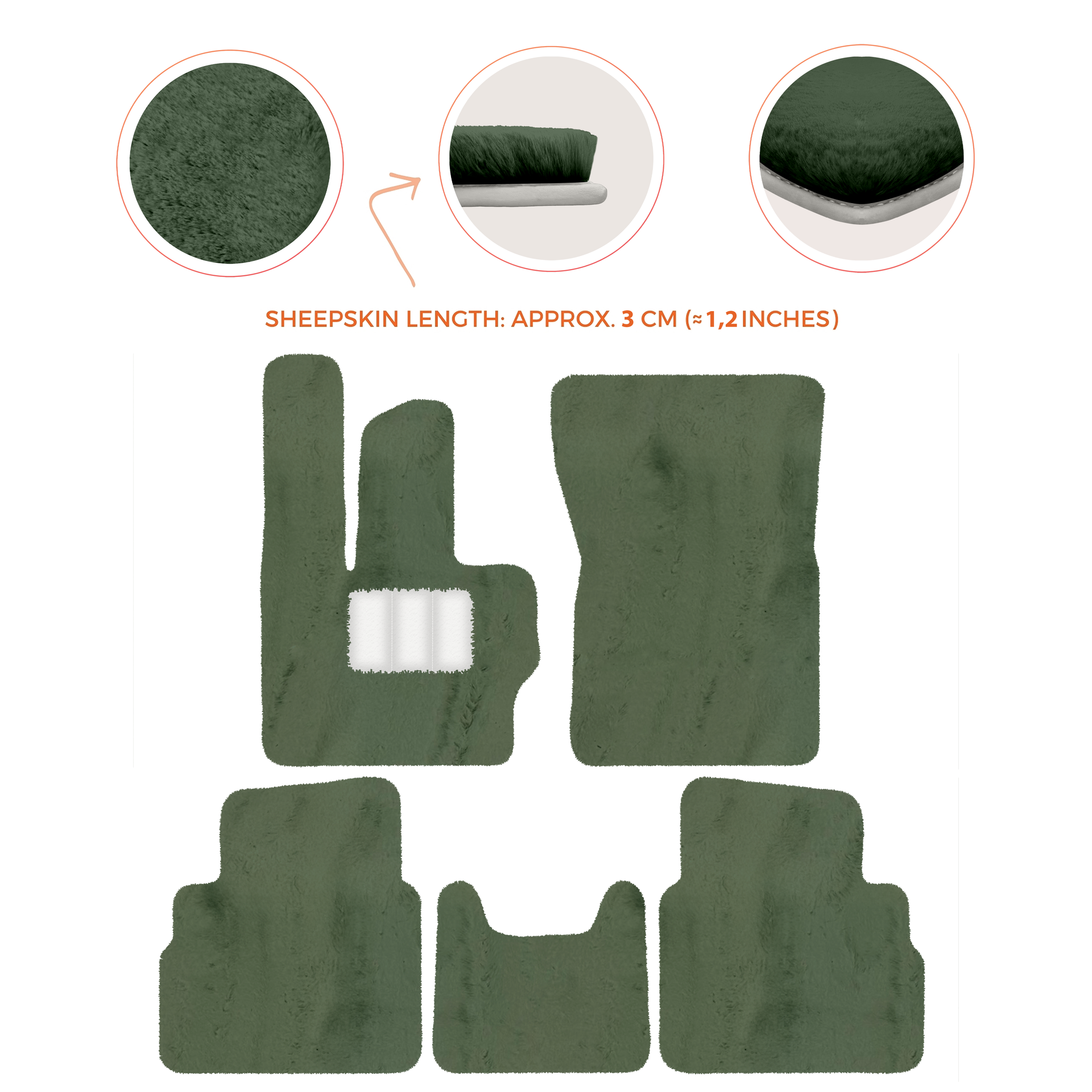 Premium Sheepskin Floor Mats for Mercedes-Benz G-Class W463 2008-2018