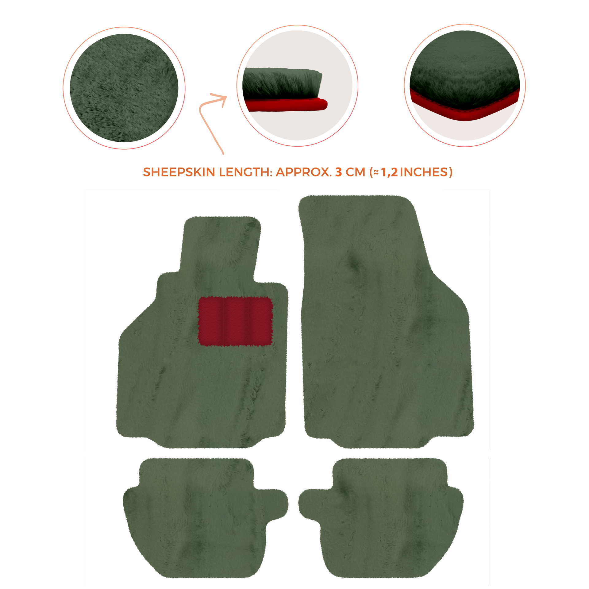 Premium Luxury Sheepskin Floor Mats for Ferrari Roma (2021-2024)