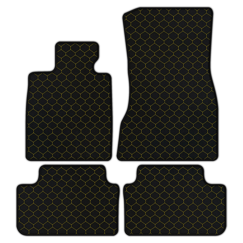 Customizable Leather Floor Mats with Hex Pattern for BMW M5 G90 (2023-2026) Sedan