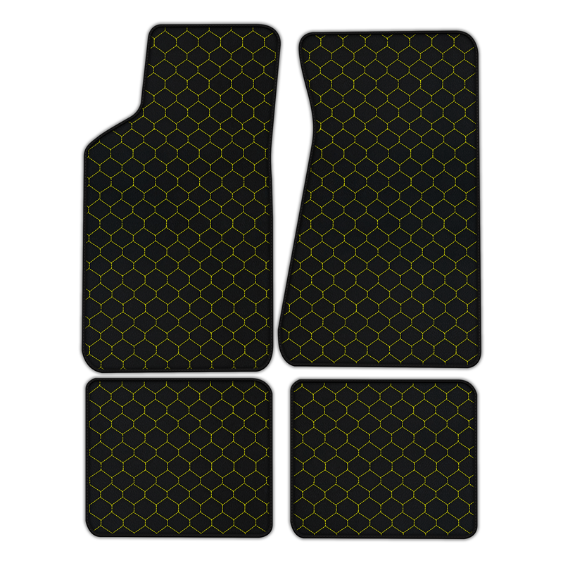 Customizable Leather Floor Mats with Hex Pattern for Pontiac FireBird (1970-1981)