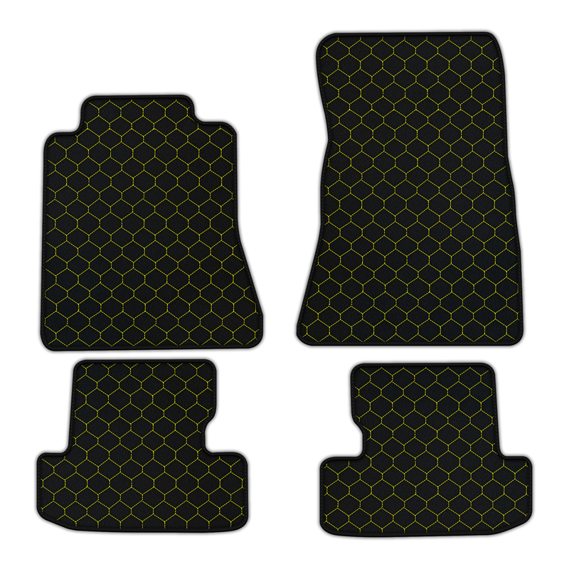 Customizable Leather Floor Mats with Hex Pattern for Ford Mustang VI (2015-2023)