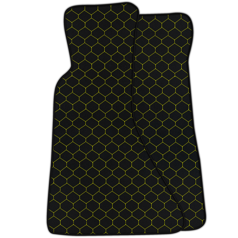 Customizable Leather Floor Mats with Hex Pattern for Chevrolet Corvette C4 (1984-1996)