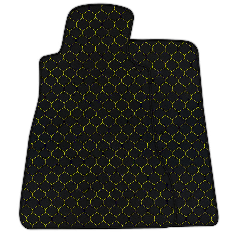 Customizable Leather Floor Mats with Hex Pattern for Chevrolet Corvette C6 (2005-2013)