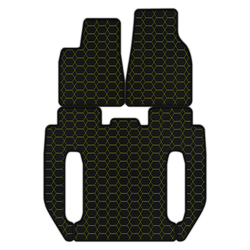 Customizable Leather Floor Mats with Hexagon Hex Pattern for Tesla Model X - 6 Seats (2016-2025)