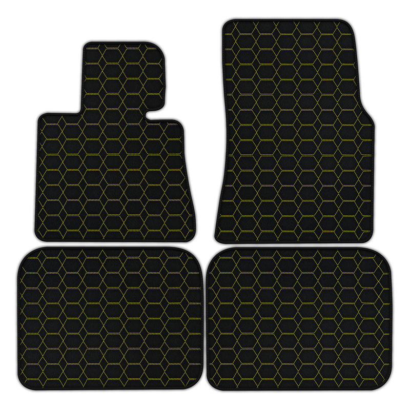Customizable Leather Floor Mats with Hexagon Hex Pattern for Rolls Royce Phantom Sedan (2003-2016)