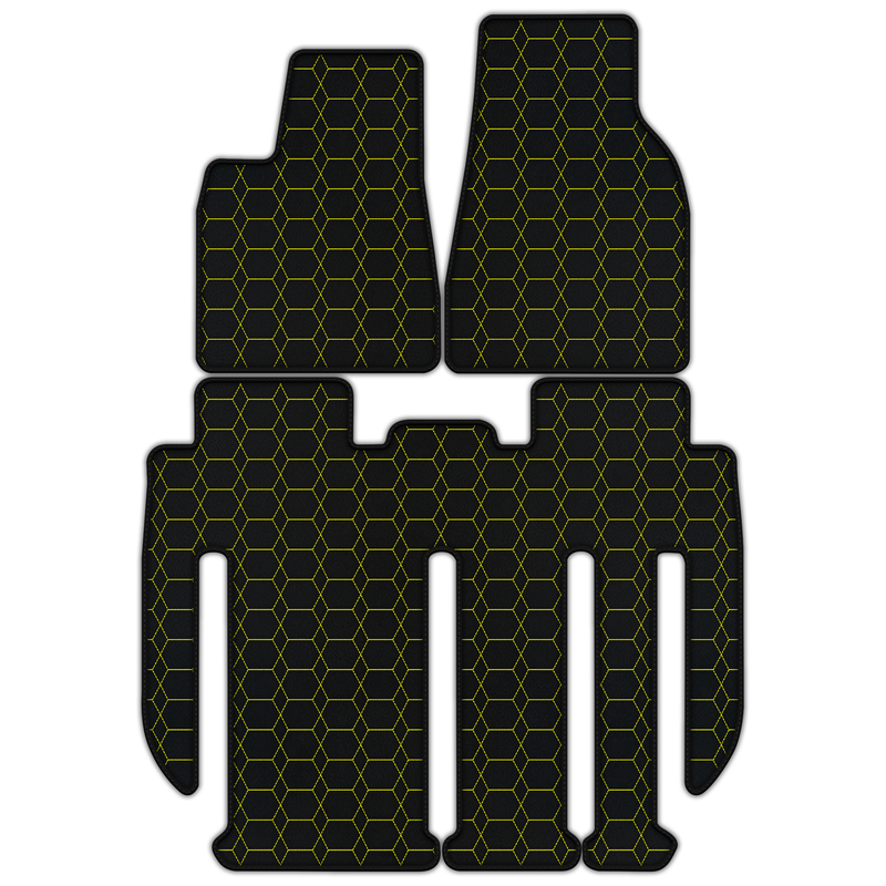 Customizable Leather Floor Mats with Hexagon Hex Pattern for Tesla Model X - 7 Seats (2017-2025)