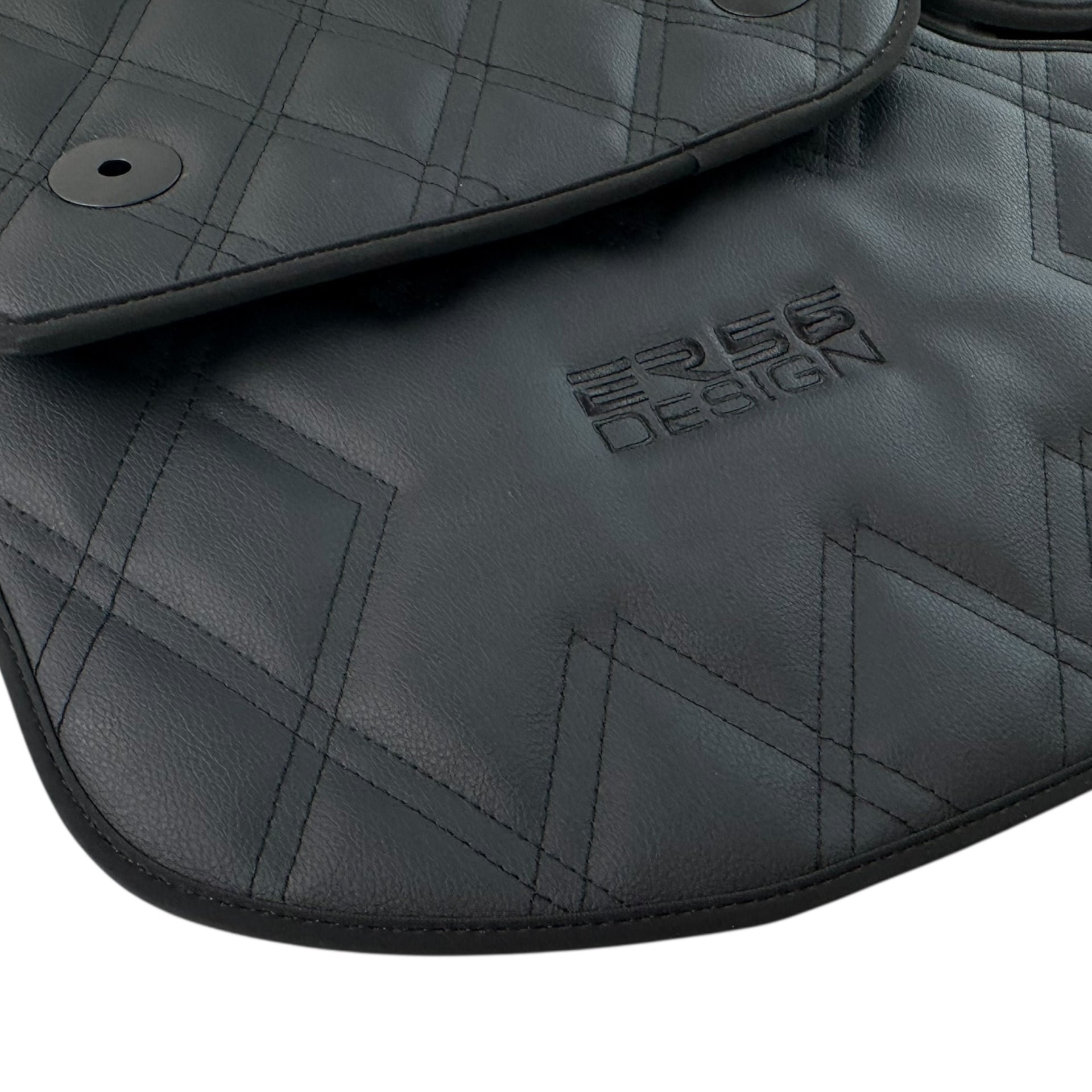Bentley Continental GT (2018–2023) Black Floor Mats - with Leather | ER56 Design