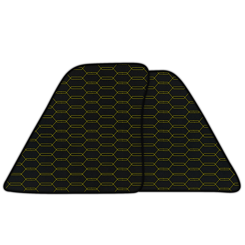 Customizable Leather Floor Mats with Interlaced Hex Pattern for Ferrari 296 GTS (2022-2025)