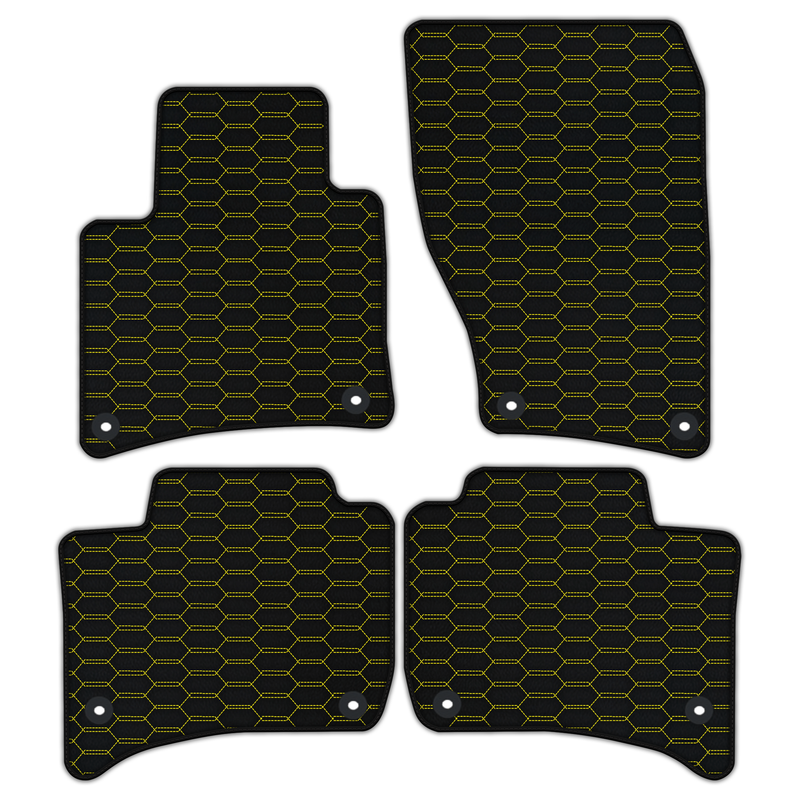 Customizable Leather Floor Mats with Interlaced Hex Pattern for Porsche Cayenne (2010-2018)