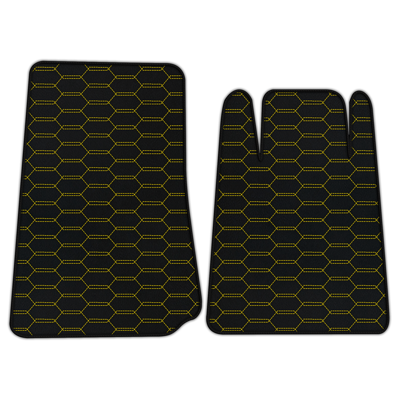 Customizable Leather Floor Mats with Interlaced Hex Pattern for Lamborghini Espada (1968-1978)