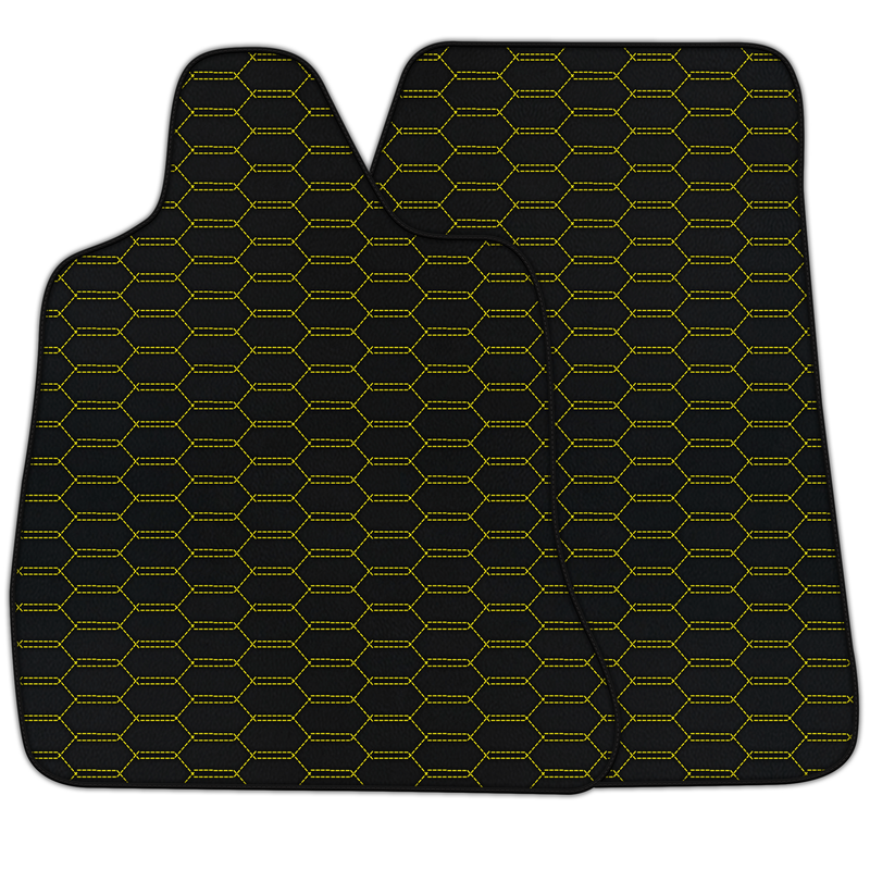 Customizable Leather Floor Mats with Interlaced Hex Pattern for Chevrolet Corvette C7 (2014-2019)