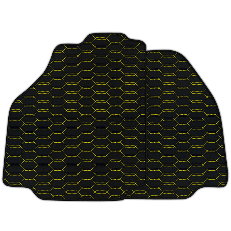 Customizable Leather Floor Mats with Interlaced Hex Pattern for Ferrari F8 Tributo (2019-2023)