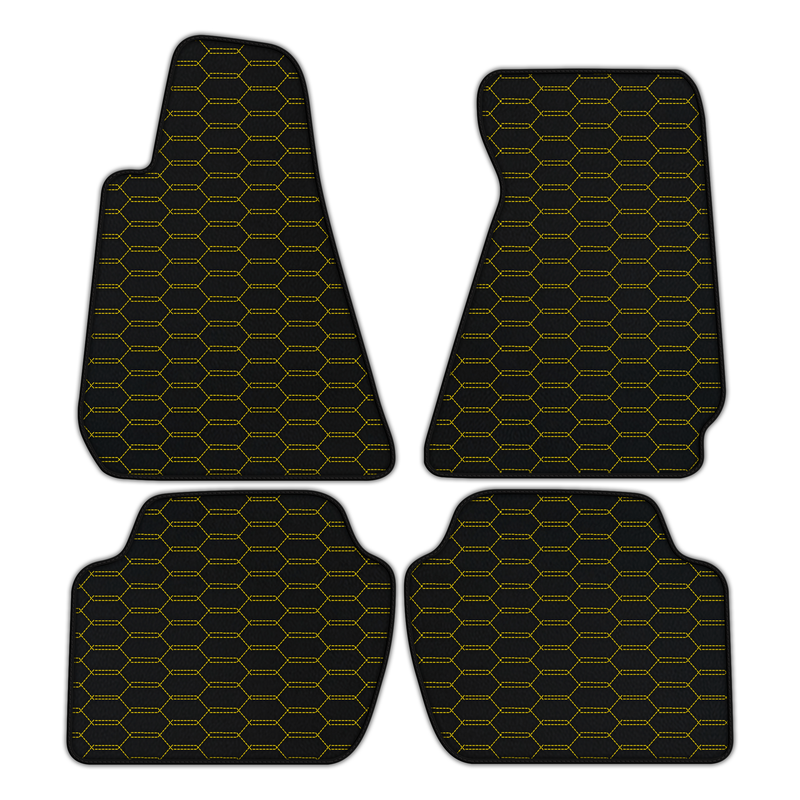 Customizable Leather Floor Mats with Interlaced Hex Pattern for Aston Martin Rapide (2010-2018) Sedan