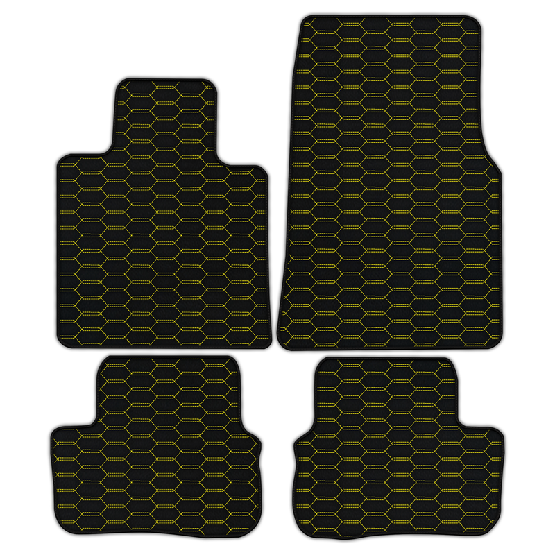 Customizable Leather Floor Mats with Interlaced Hex Pattern for Rolls Royce Spectre (2023-2024)