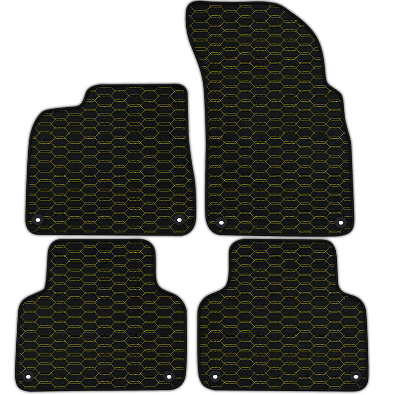Customizable Leather Floor Mats with Interlaced Hex Pattern for Audi Q8 e-tron (2023-2025)