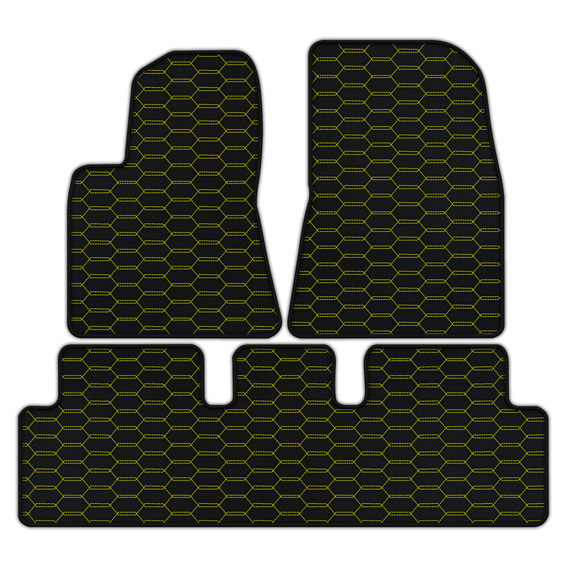 Customizable Leather Floor Mats with Interlaced Hex Pattern for Tesla Model 3 (2017-2023)
