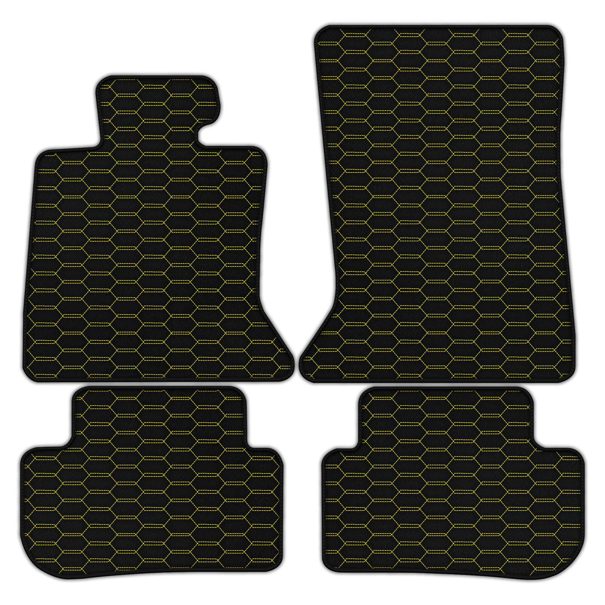 Customizable Leather Floor Mats with Interlaced Hex Pattern for Rolls Royce Wraith (2013–2023)