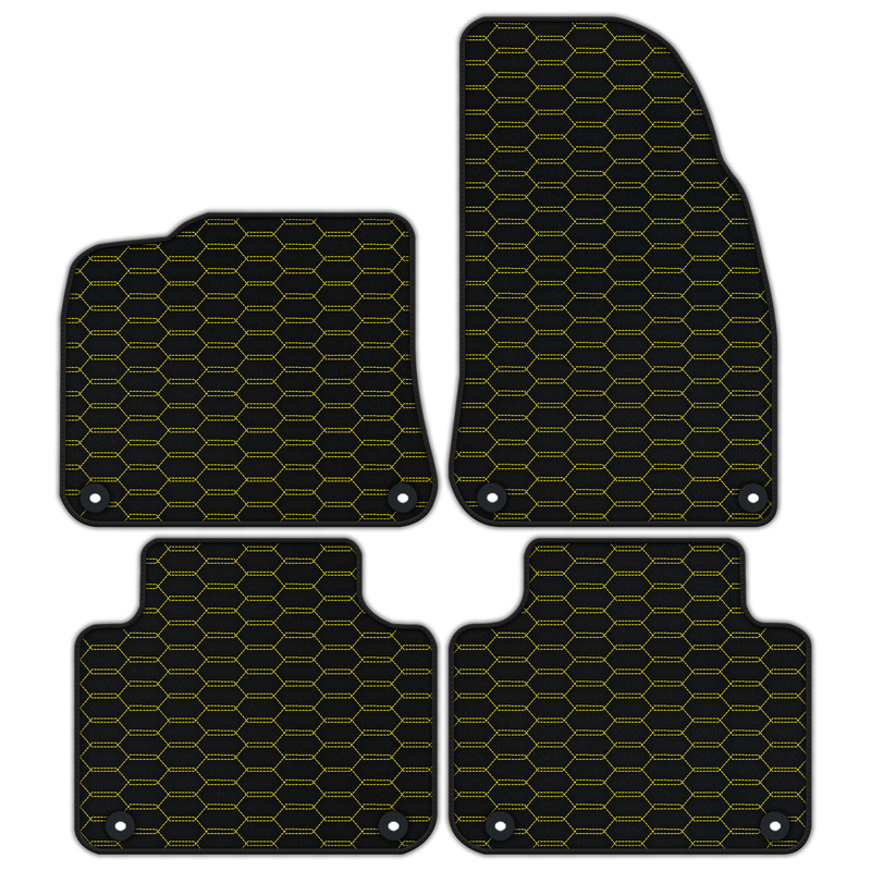 Customizable Leather Floor Mats with Interlaced Hex Pattern for Porsche Cayenne (2018-2023)
