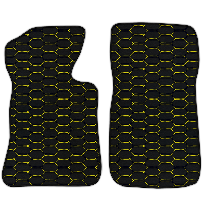 Customizable Leather Floor Mats with Interlaced Hex Pattern for Chevrolet Corvette C2 (1963-1967)