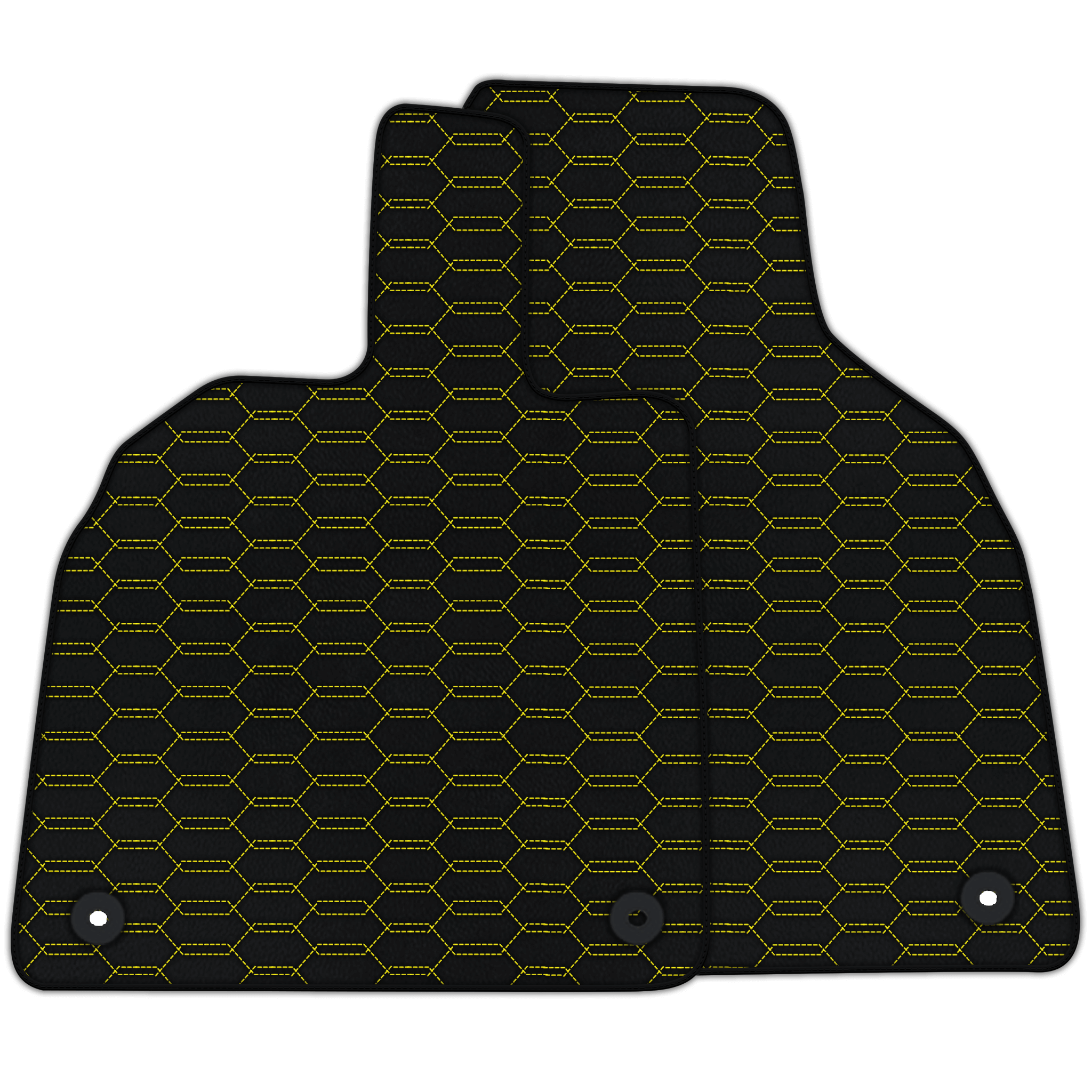 Customizable Leather Floor Mats with Interlaced Hex Pattern for Lamborghini Aventador (2012-2022)