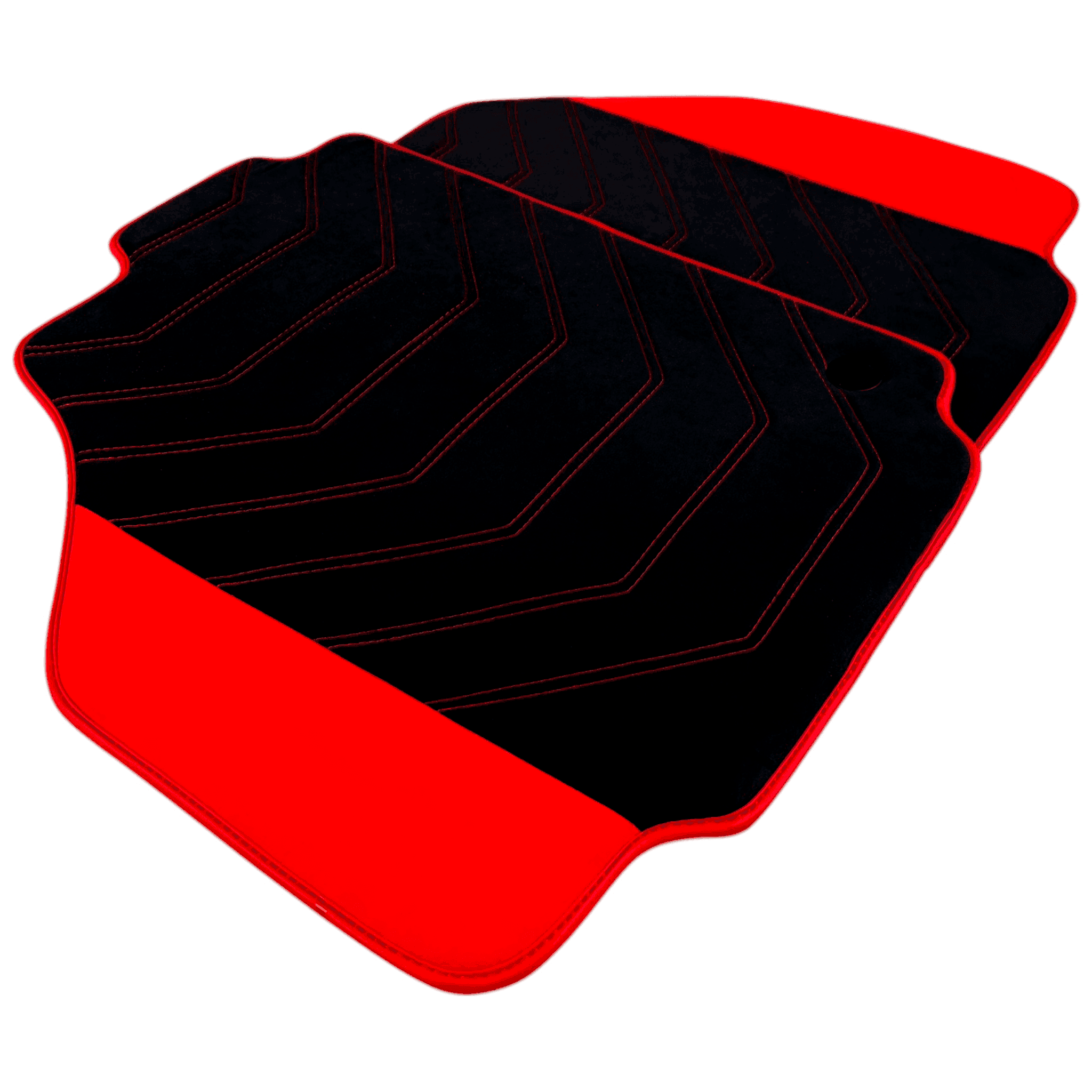 Black Alcantara Floor Mats for Ferrari 458 Speciale (2012-2015) with Red Alcantara Accents