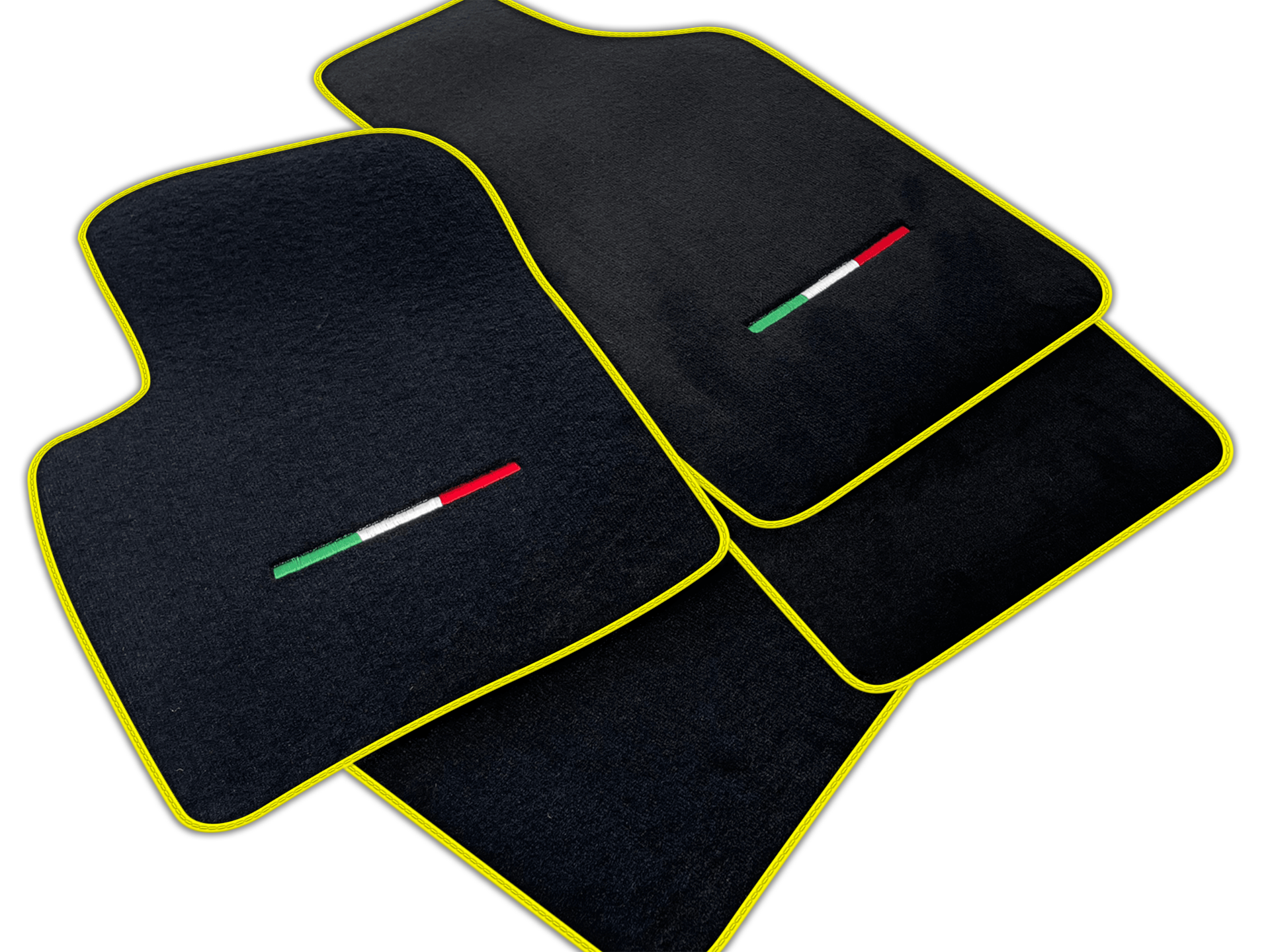 Italian Edition Black Floor Mats for Fiat 500 (2013-2015)