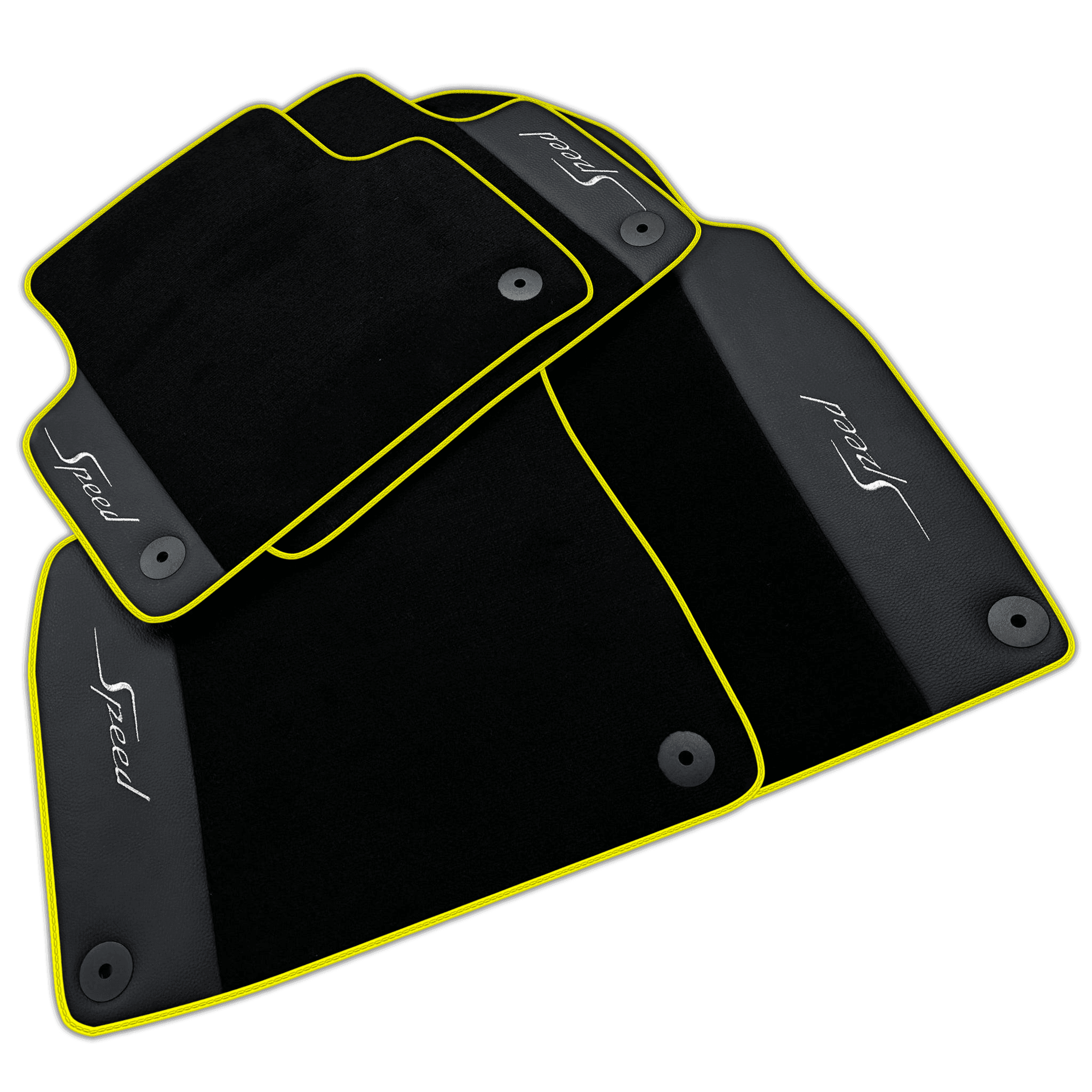 Black Floor Mats for Bentley Flying Spur (2005-2013) with Leather | Various Trim Colors