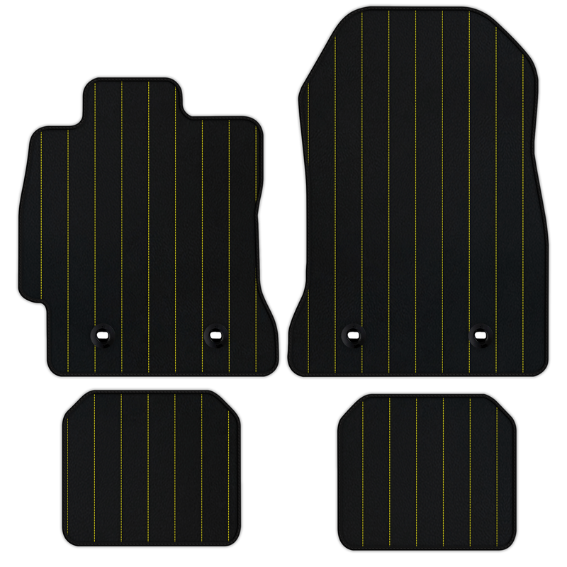 Customizable Leather Floor Mats with Line Pattern for Subaru BRZ (2012-2021)