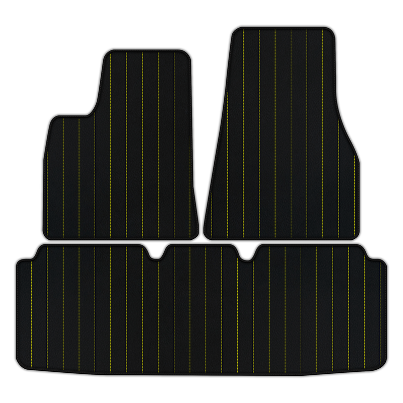 Customizable Leather Floor Mats with Line Pattern for Tesla Model S (2012-2023)
