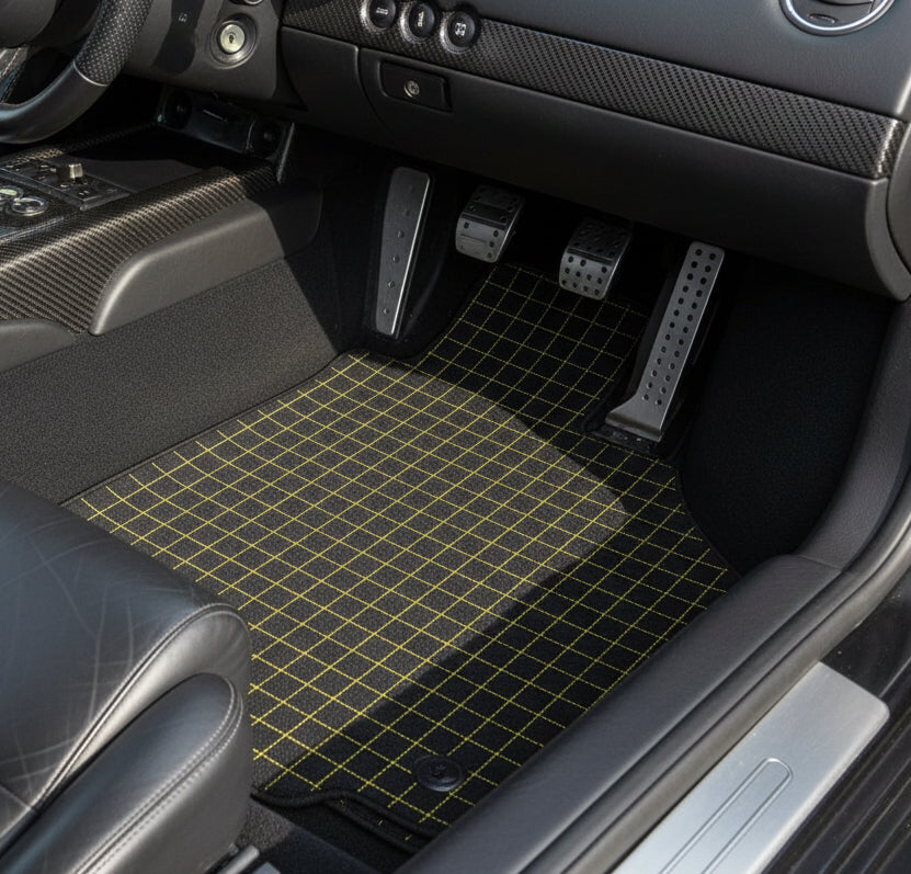Customizable Floor Mats From Carpet With Leather for Lamborghini Murcielago (2001-2010) - AutoWin