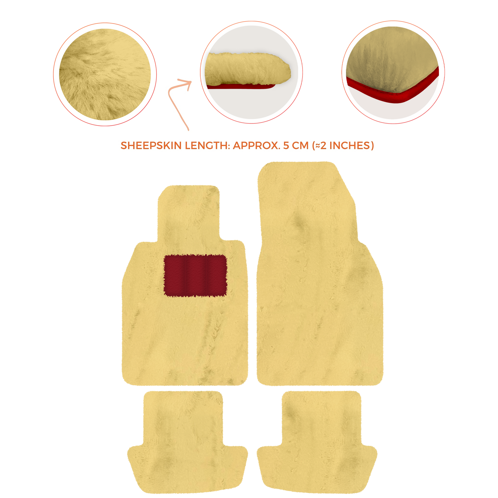 Premium Sheepskin Floor Mats for Porsche 911 991 (2012-2019)