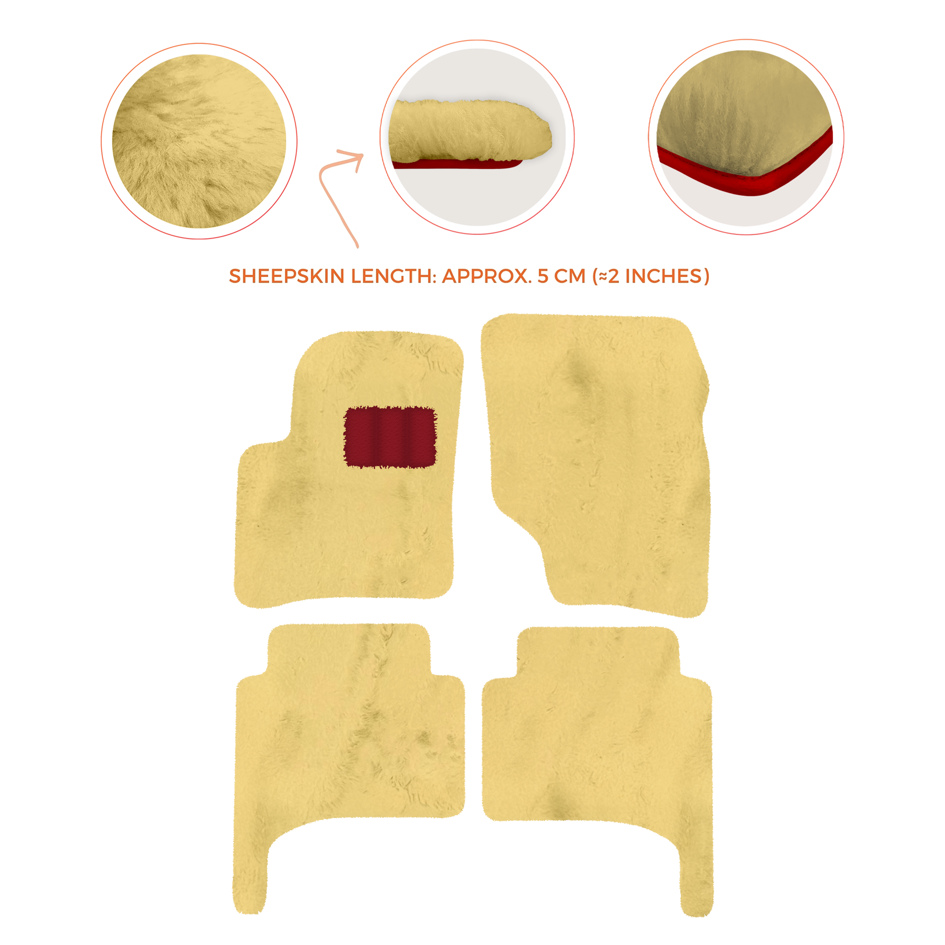 Premium Quality Sheepskin Floor Mats for Porsche 550 (1953-1956)