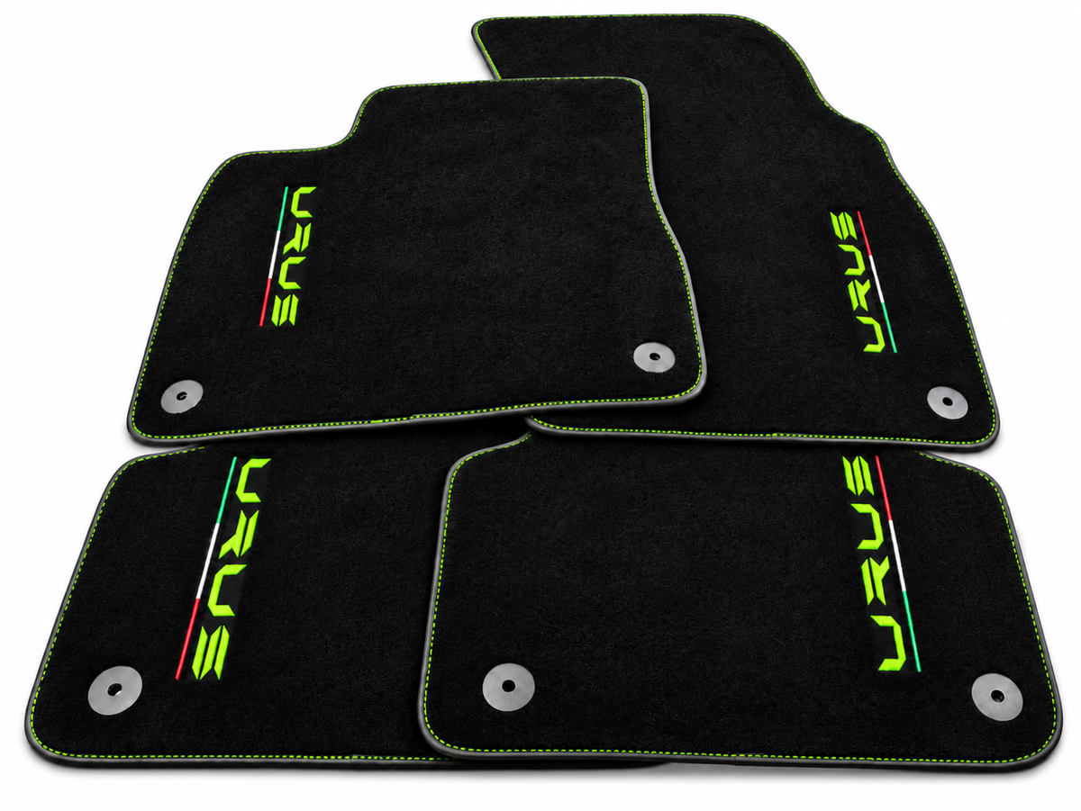Black Floor Mats For Lamborghini Urus With Alcantara Leather