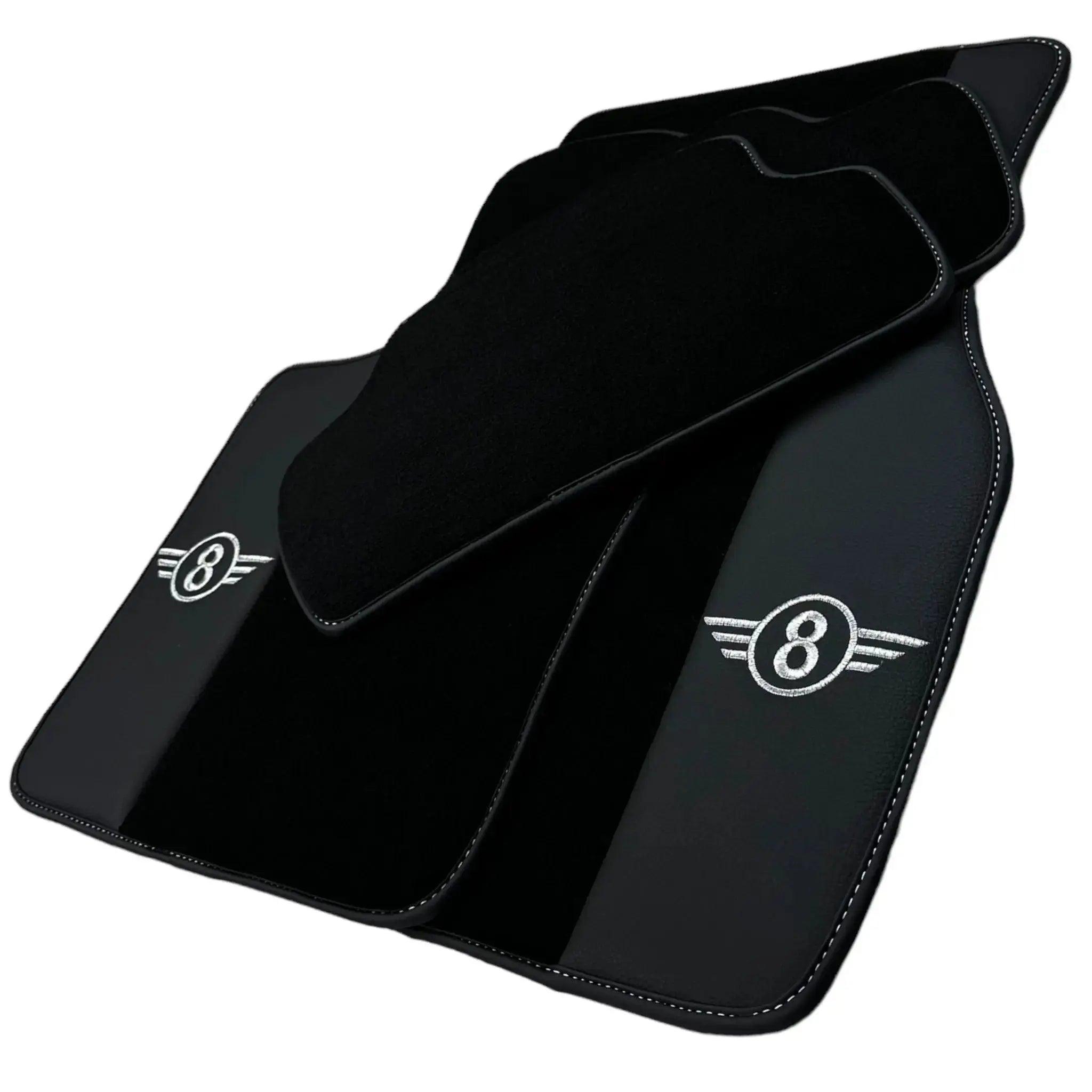 Black Floor Mats for Mini Cooper / One Electric (2020-2023) with Leather - AutoWin