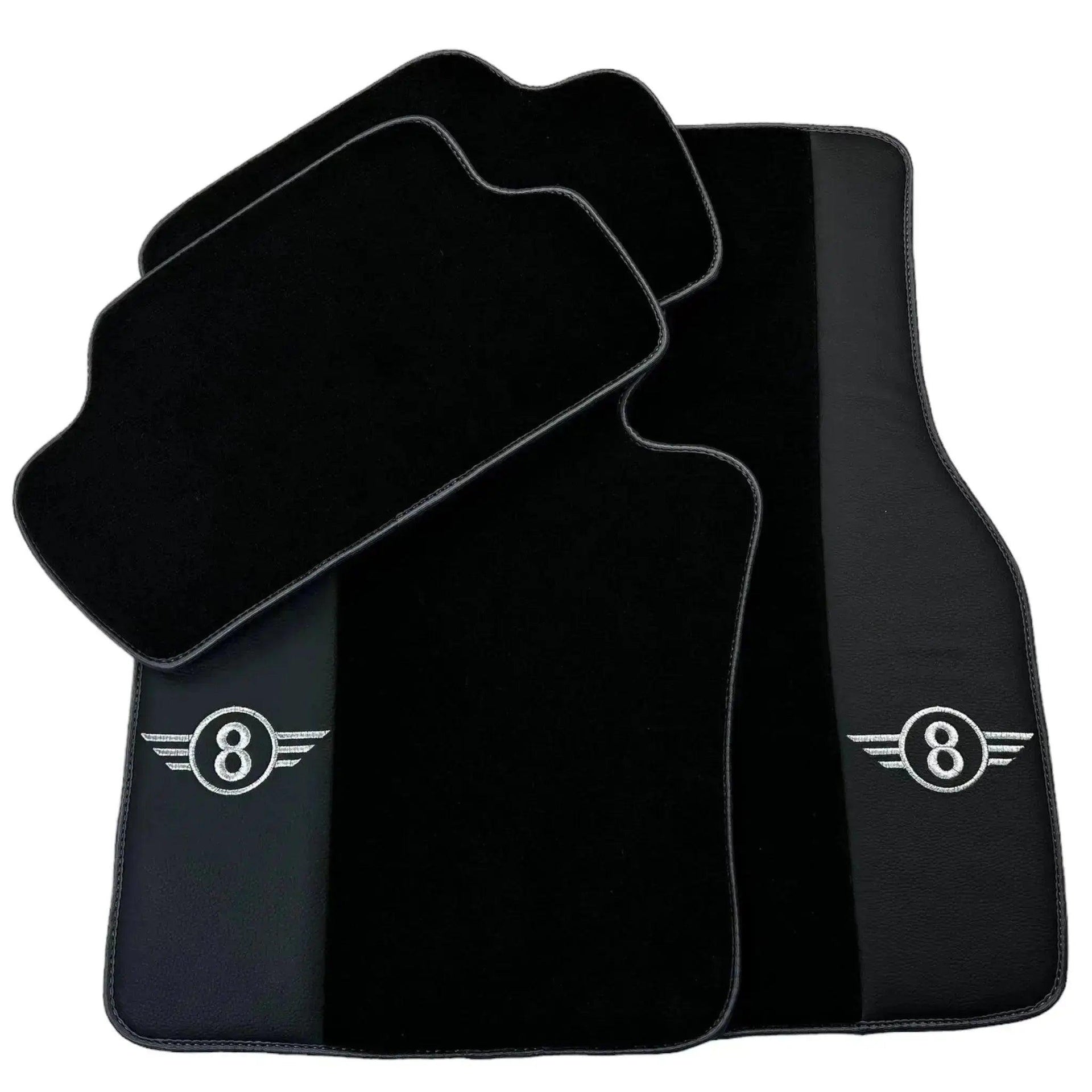 Black Floor Mats for Mini Cooper / One F55 5-Doors (2015-2023) with Gray Trim - AutoWin