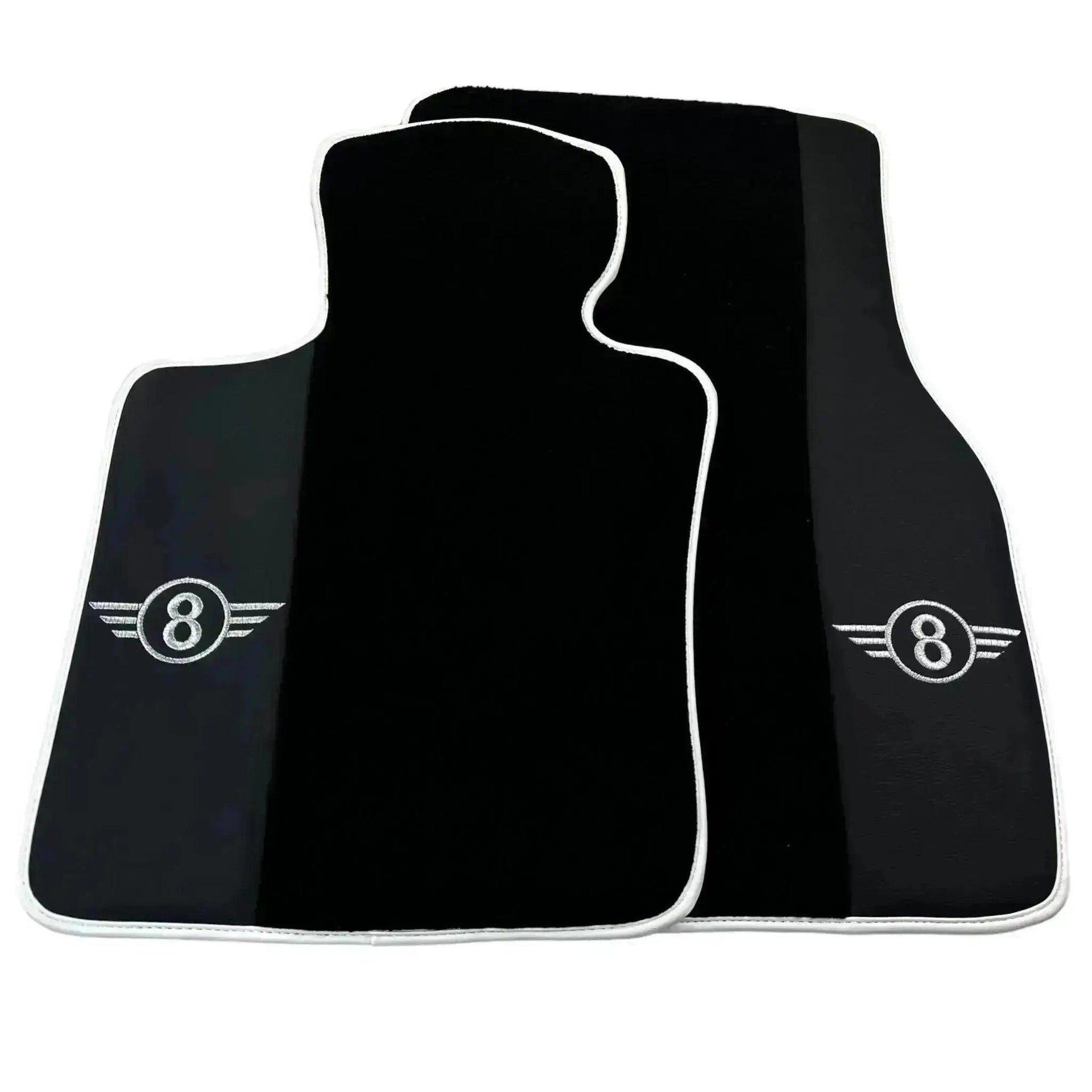 Black Floor Mats for Mini Cooper / One R53 (2001-2007) Cooper S with Leather | White Trim - AutoWin