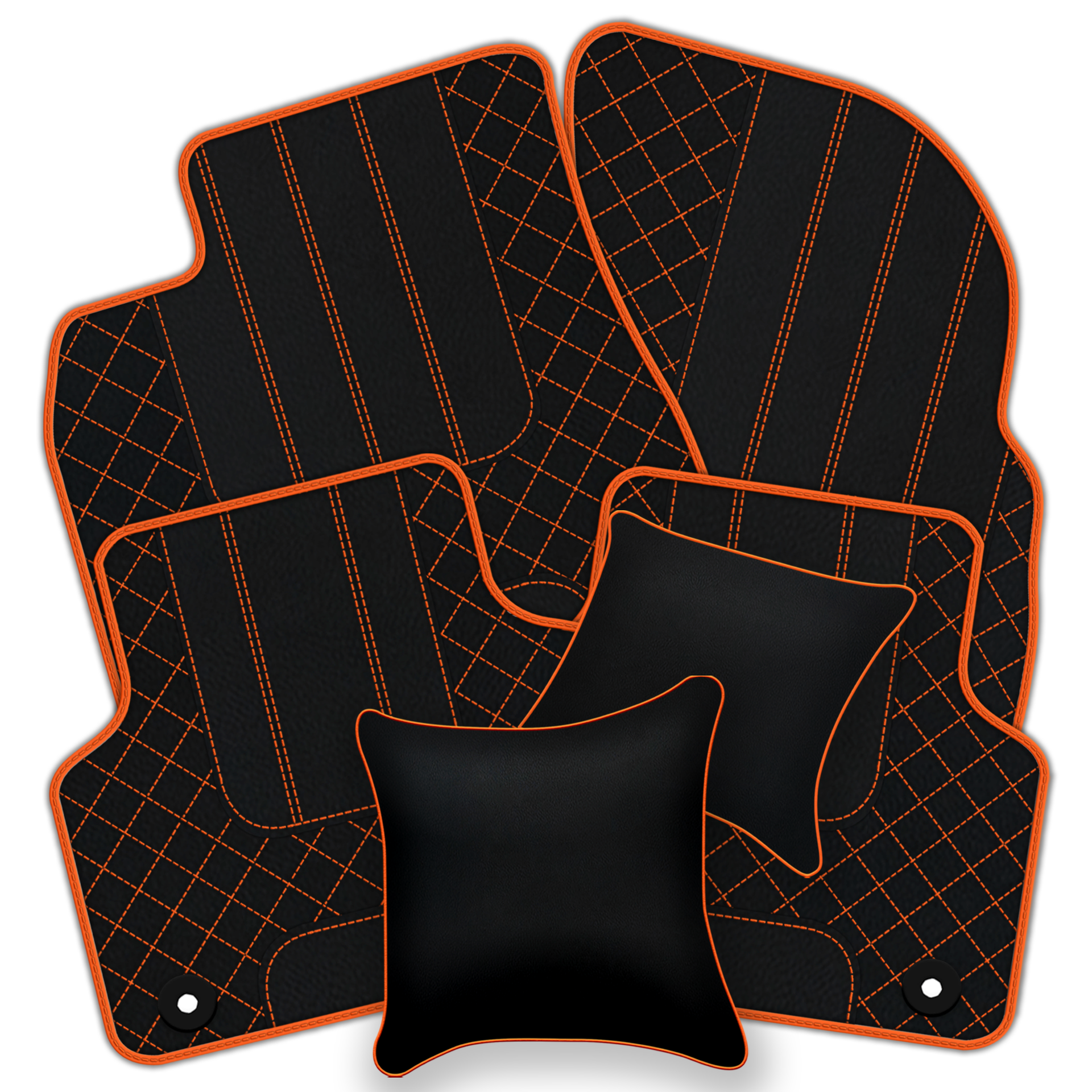 Premium Black Leather Floor Mats for Rolls Royce Shadow (1965-1977)