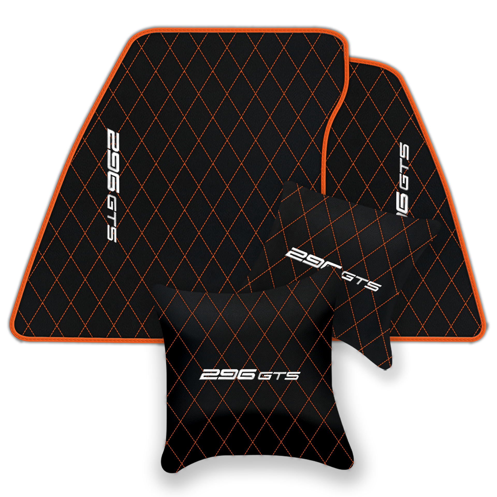 Ferrari 296 GTB Black Leather Floor Mats | Stylish & Durable